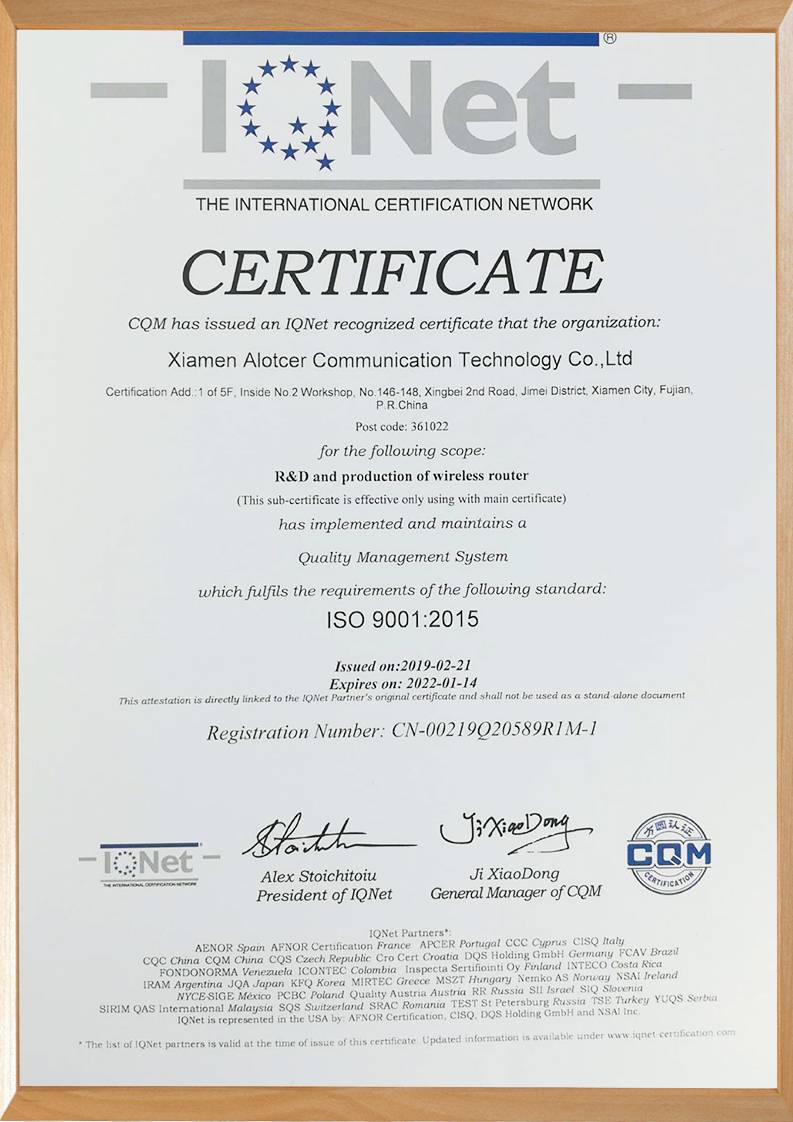 Alotcer ISO9001